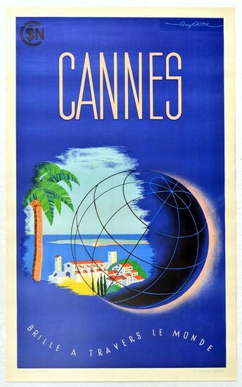 Travel Poster Cannes French Riviera Art Deco Cotes D
