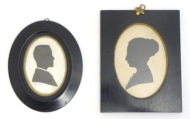 Two 19thC portrait silhouettes, comprising a portrait
