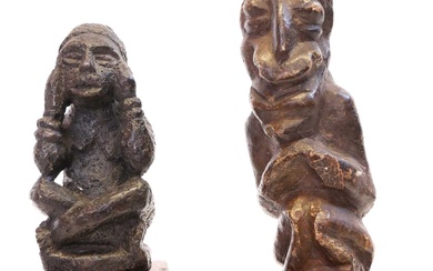Two African carved stone tribal figures