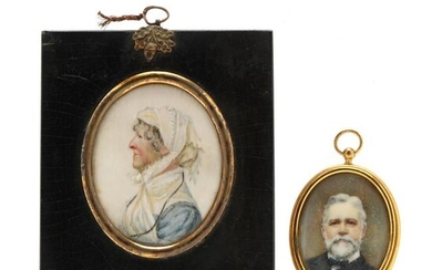 Two Antique Portrait Miniatures