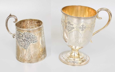 Two Victorian Silver Christening-Mugs, One by William Hutton and Sons,...
