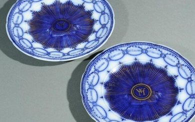 Two William McKinley Flow Blue Plates