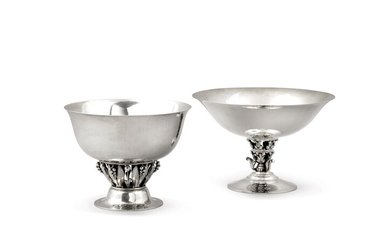 Two circular silver cup and bowl, Jensen, Copenhagen, 20th century | Deux coupes rondes en argent, par Jensen, Copenhague, XXe siècle