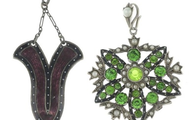 Two mid 20th century pendants