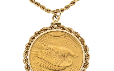 U.S. Gold Coin, Gold Pendant-Necklace Coin: Double Eagle 1924...
