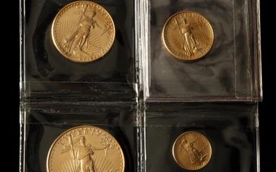 Uncirculated Denomination Set of Four Gold American Eagles