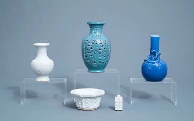 Une collection variée en porcelaine de Chine monochrome, 19ème/20ème siècle