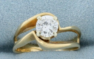 Unique Designer Diamond Solitaire .80 Ct Engagement