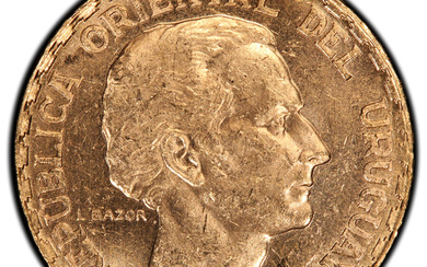 Uruguay: , Republic gold 5 Pesos 1930-(a) MS63 PCGS,...