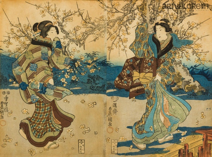 Utagawa KUNISADA (1786-1865). Deux estampes... - Lot 124 - Art Valorem