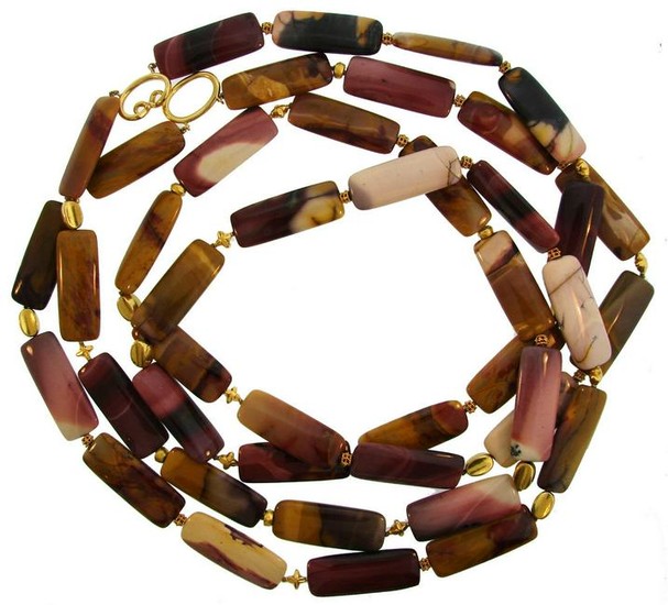 VERDURA Agate Bead Strand NECKLACE with Yellow Gold
