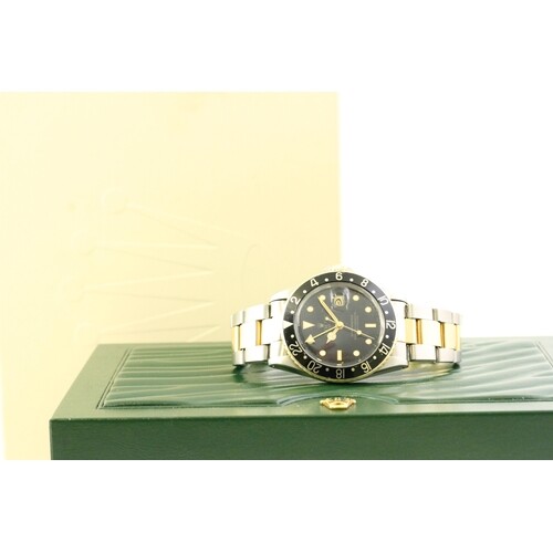 VINTAGE ROLEX GMT MASTER 16753 STEEL AND GOLD CIRCA 1982, ci...