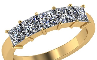 VS/SI1 Certified 1.00 CTW Princess Diamond 14K Yellow Gold Ring