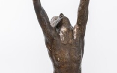 Victor Salmones Male Nude Figure Bronze Sculpture