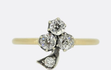 Victorian Old Cut Diamond Clover Ring