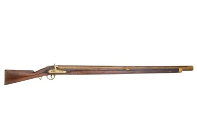 Ⓦ A 1 1/8 IN CALIBRE NORTH INDIAN RIFLED PERCUSSION RAMPART GUN, MID-19TH CENTURY