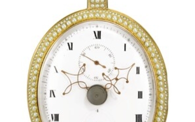 WILLIAM ANTHONY, LONDON | A MAGNIFICENT AND EXCEPTIONALLY RARE GOLD, ENAMEL, PEARL AND DIAMOND-SET EIGHT-DAY WATCH WITH EXPANDING HANDS AND FLYING QUARTER SECONDS FOR THE CHINESE MARKET CIRCA 1800, NO. 1706