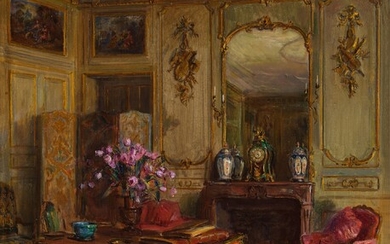 Walter Gay Interior with Clock Garniture