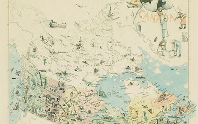 William Kurelek, RCA (1927-1977), Canadian, MAP OF CANADA