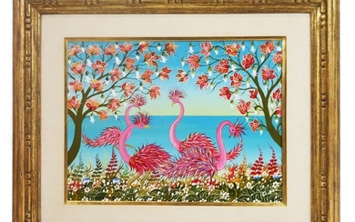 Yannis AMORYANOS: Pink Flamingos - O/C