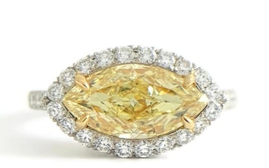 Yellow Marquise Diamond Halo Ring