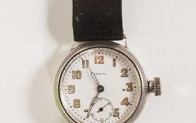 Zenith - WW1 silver mechanical watch for men