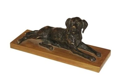 1 Bronze dog on base.