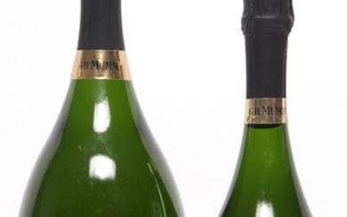 1 bt. Mg. Champagne “René Lalou”, Mumm 1999 A (hf/in). etc. Total 2 bts.