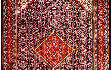 10 x 13 Navy Blue Semi Antique Persian Herati Rug