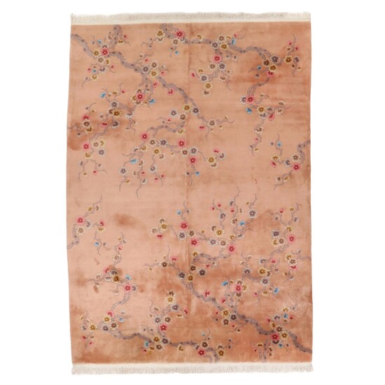 10' x 14'10 Hand-Knotted Chinese Cherry Blossom Room Size Rug