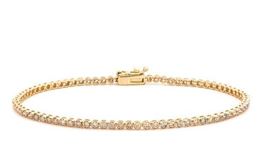 1.00 tcw Diamond Bracelet - 14 kt. Yellow gold - Bracelet - 1.00 ct Diamond - No Reserve Price