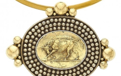 10025: Anne Pratt Gold, Silver Pendant-Brooch-Necklace