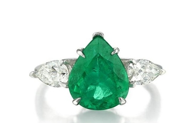 A 2.97-Carat Emerald and Diamond Ring
