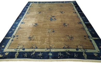 12 x 15 Taupe Antique Chinese Art Deco Rug