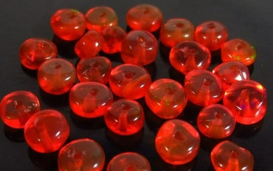 13.20 Ct Genuine 28 Drilled Orange Fire Opal Beads