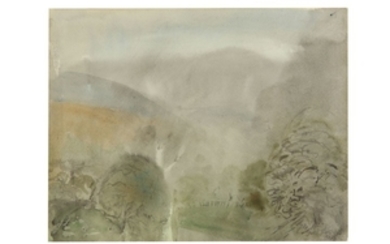 DAVID TINDLE, R.A. (B. 1932) Mountain landscape signed...