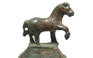 A Roman bronze figurine of a horse