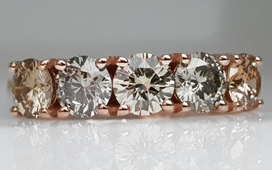 14 kt. Pink gold - Five Stone Ring - 1.60 ct Diamond - No Reserve VS1