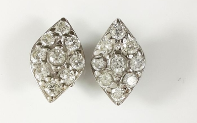 14 kt. White gold - Earrings - 0.45 ct Diamond