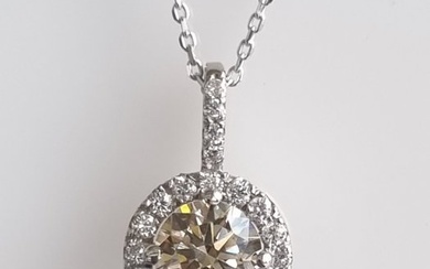 14 kt. White gold - Necklace with pendant - 0.92 ct Diamond