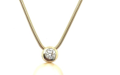 14 kt. Yellow gold - Necklace South Sea Pearl - Diamonds