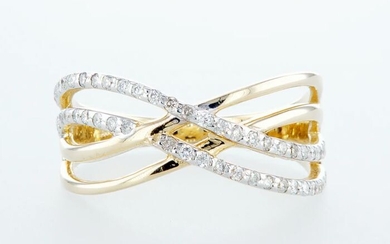 14 kt. Yellow gold - Ring - 0.33 ct Diamond - Diamonds
