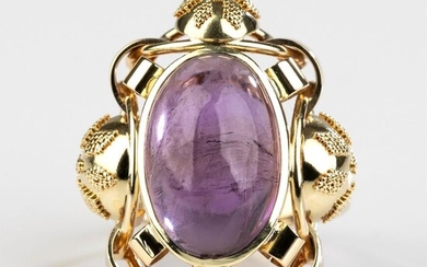 14 kt. Yellow gold - Ring - 5.51 ct Amethyst