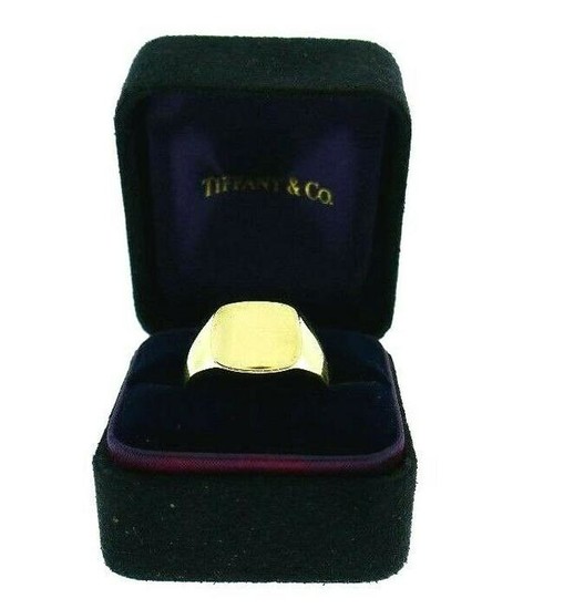 14K Yellow Gold Tiffany and Co Signet Ring Unisex