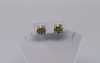 14Kt Ladies Diamond | Peridote Earrings
