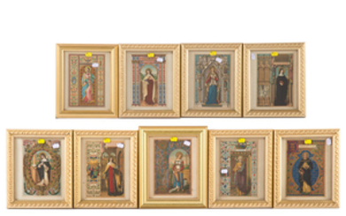 Nine Catholic themed chromolithographs, 19th c.