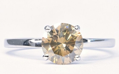 1.53 ct Natural Fancy Deep Yellowish Gray VS2 - 14 kt. White gold - Ring - 1.53 ct Diamond - No Reserve Price
