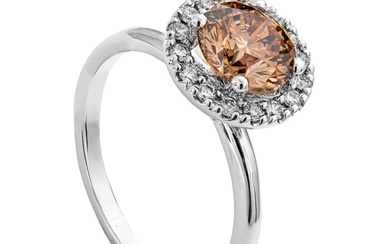 1.72 tcw SI1 Diamond Ring - 14 kt. White gold - Ring - 1.52 ct Diamond - 0.20 ct Diamonds - No Reserve Price