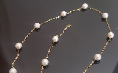 18 kt. Akoya pearls, Yellow gold - Necklace