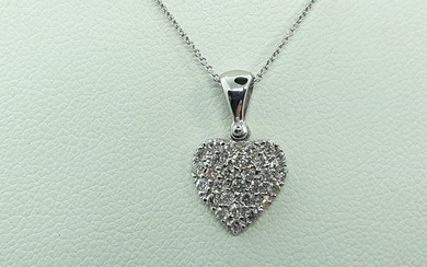 18 kt. White gold - Necklace with pendant - 0.35 ct Diamond